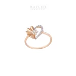 Butterfly Heart 18K Ring for Valentine | 2.07g,  Rose Gold